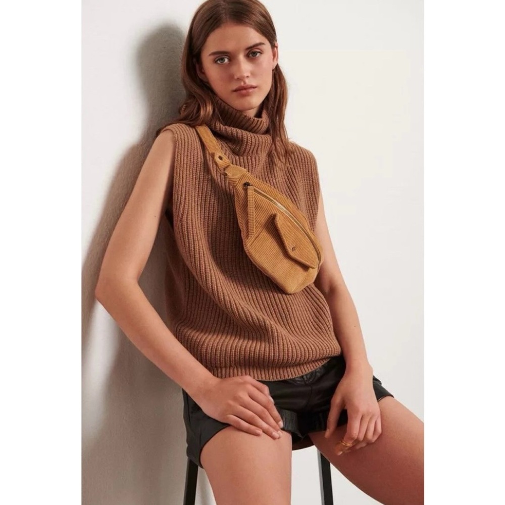 NEW ba&sh Fadel knitted vest wool cashmere turtleneck
